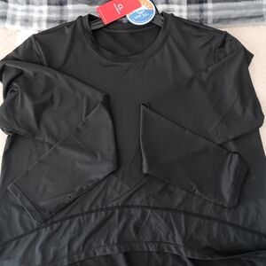 Black Long Sleeve CropTop with UPF 50+